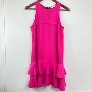 Lush size Small Women’s Pink Sleeveless Tiered Ruffle Dress